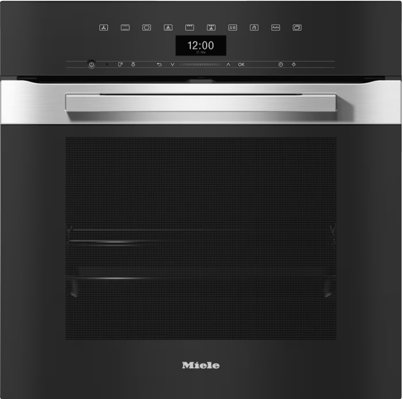 Clearance-Miele H7464 BP Clean Steel Built-In Pureline Range Single Oven