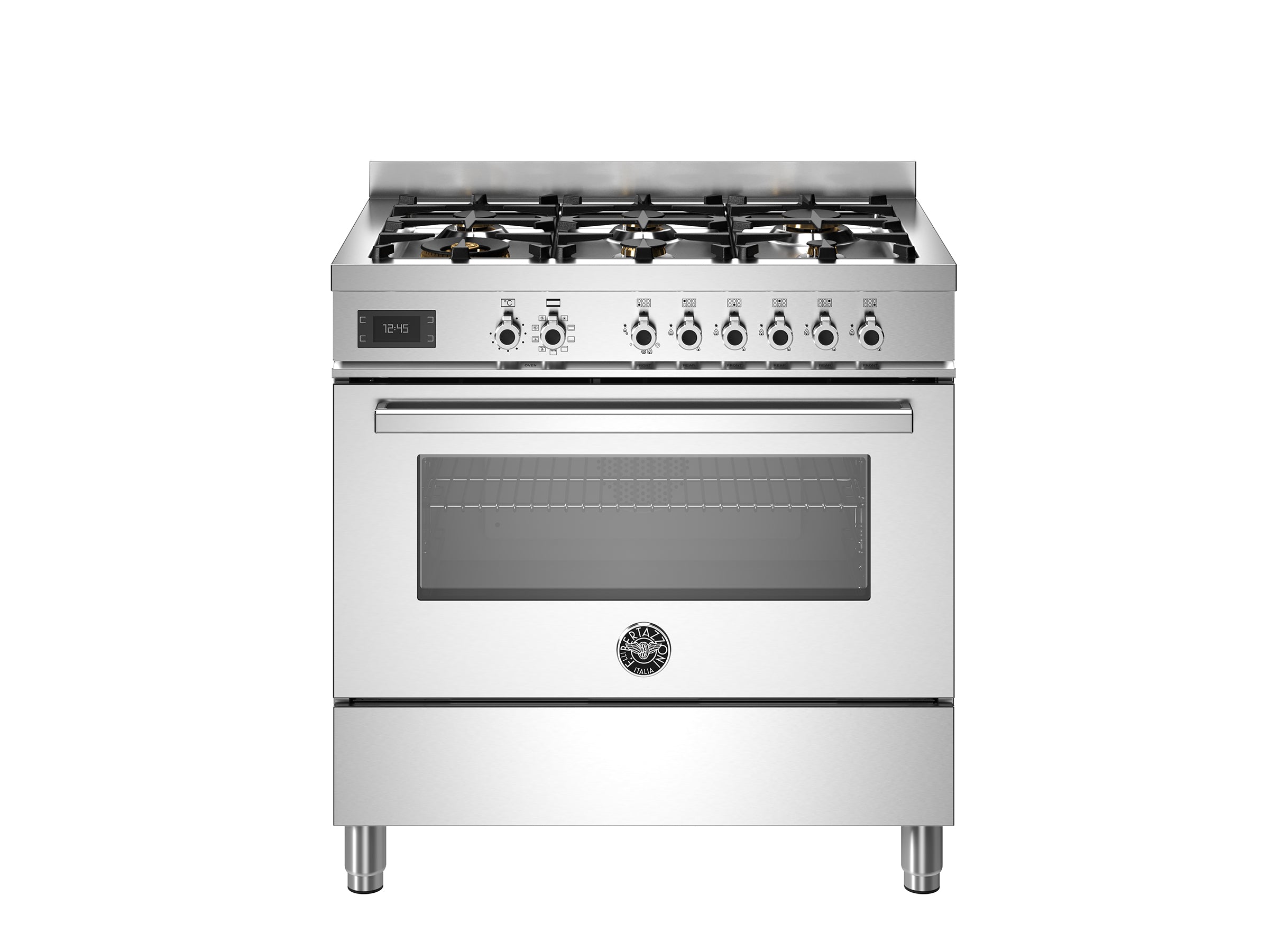 Bertazzoni 90 cm 6-Burner, Electric Oven Professional Series- Stainless Steel