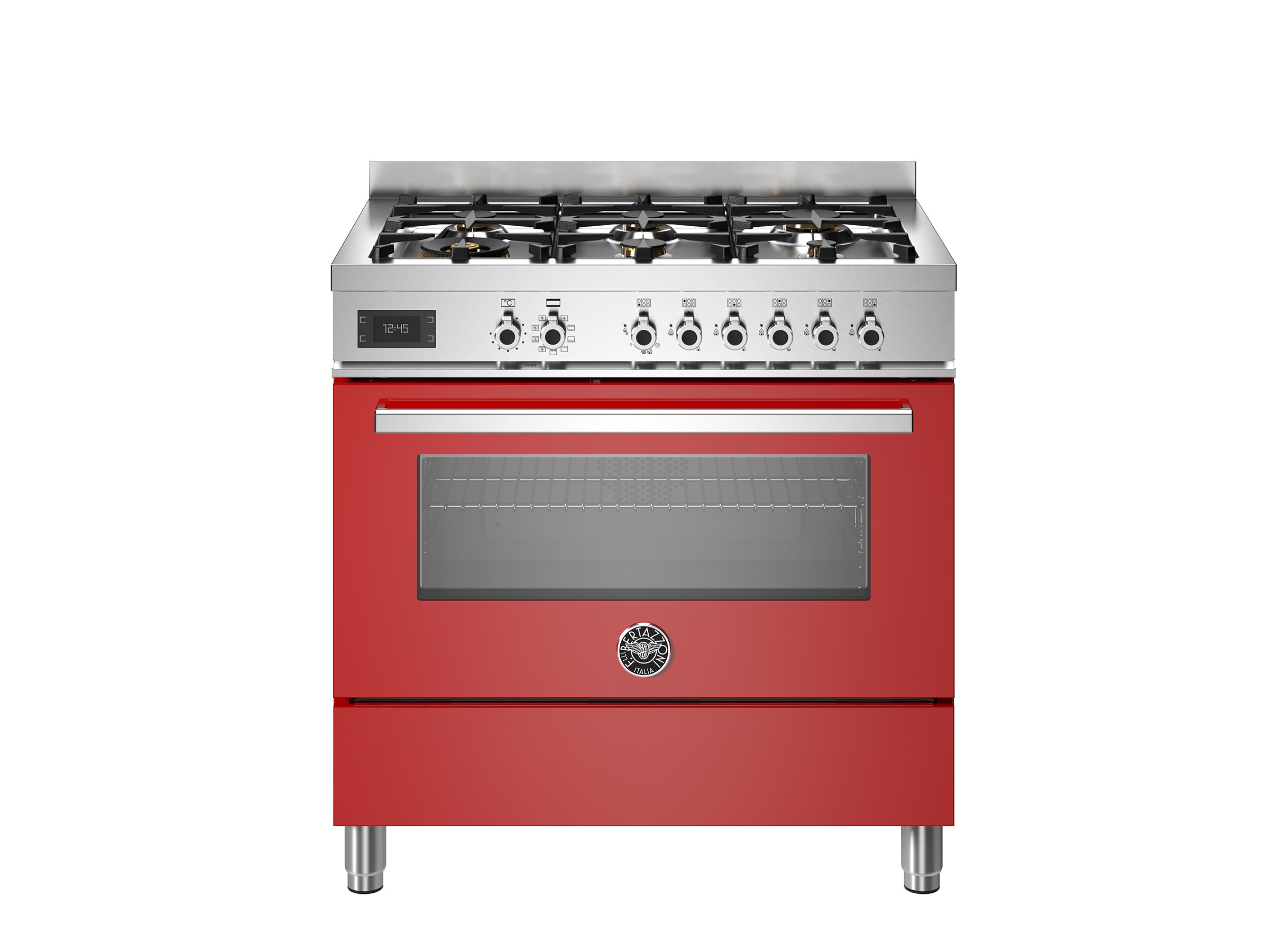 Bertazzoni 90 cm 6-Burner, Electric Oven Professional Series-Rosso (Red)