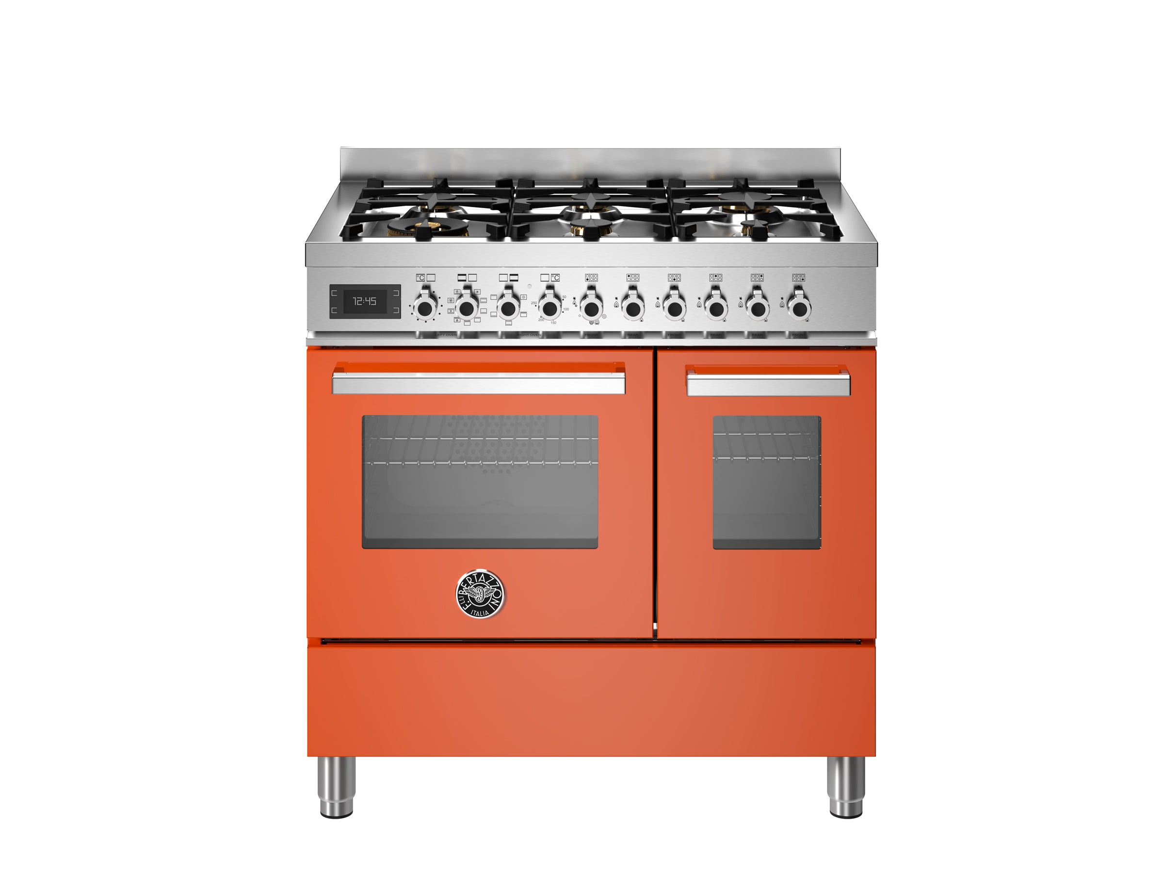 Bertazzoni 90 cm 6-burner electric double oven Professional Series- Arancio (Orange)