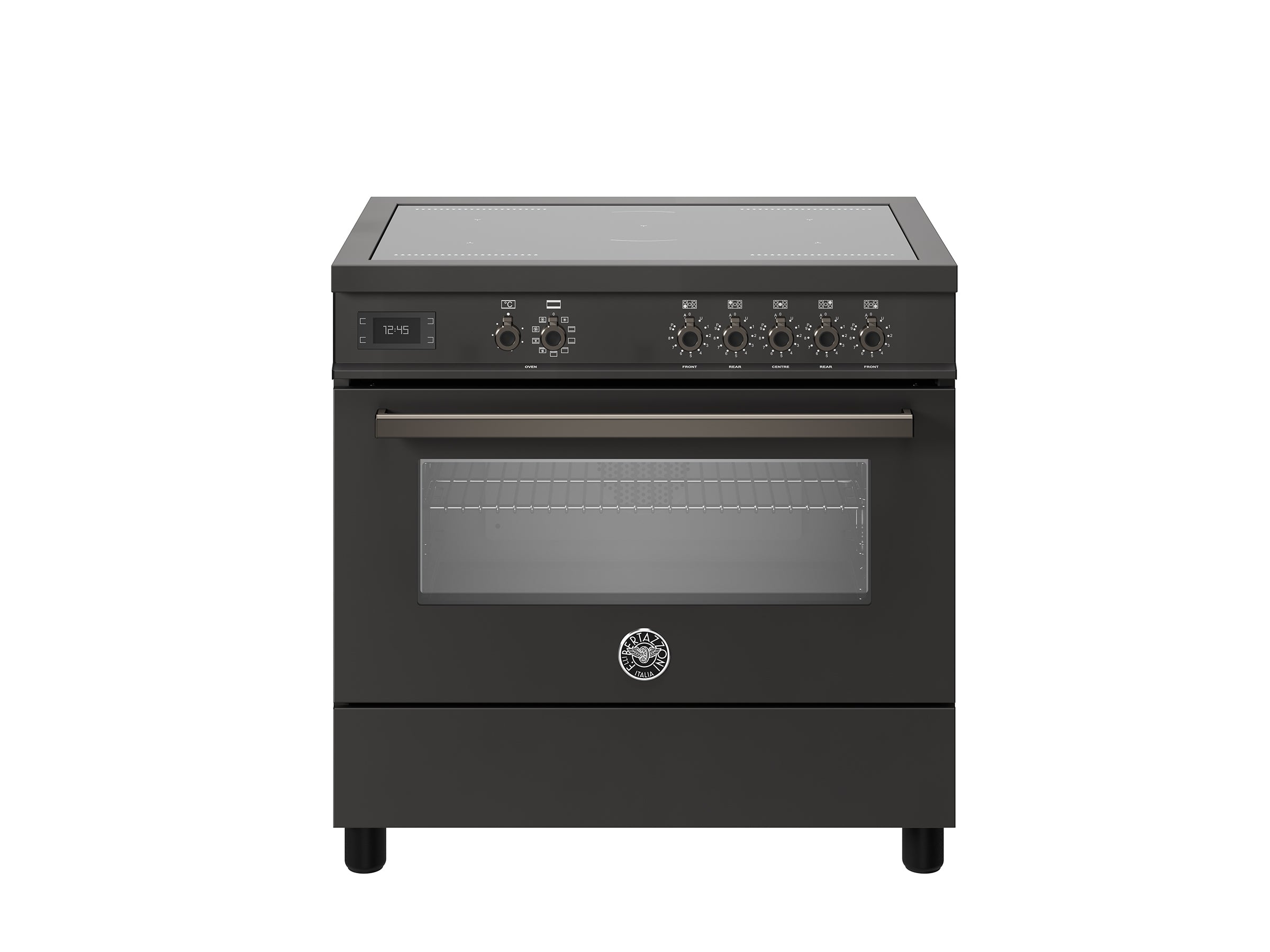 Bertazzoni 90 cm induction top, Electric Oven Professional Series-Carbonio (Carbon)