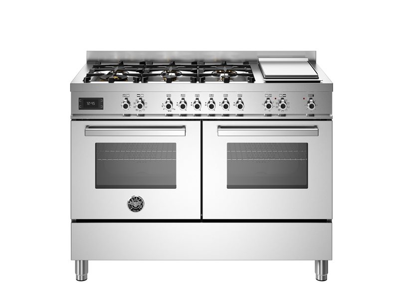 Bertazzoni 120 cm 6-burner + griddle, Electric Double Oven Professional Series-Stainless Steel