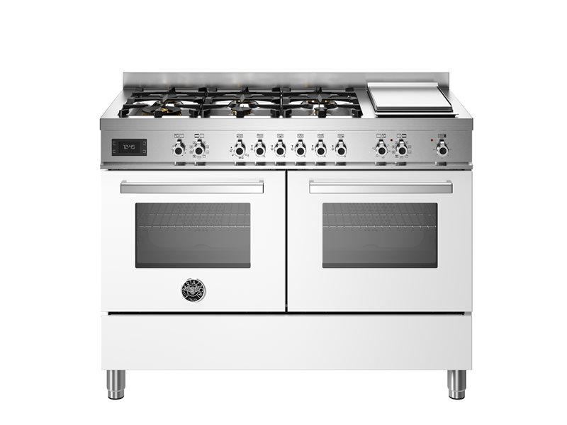 Bertazzoni 120 cm 6-burner + griddle, Electric Double Oven Professional Series-Bianco (White)