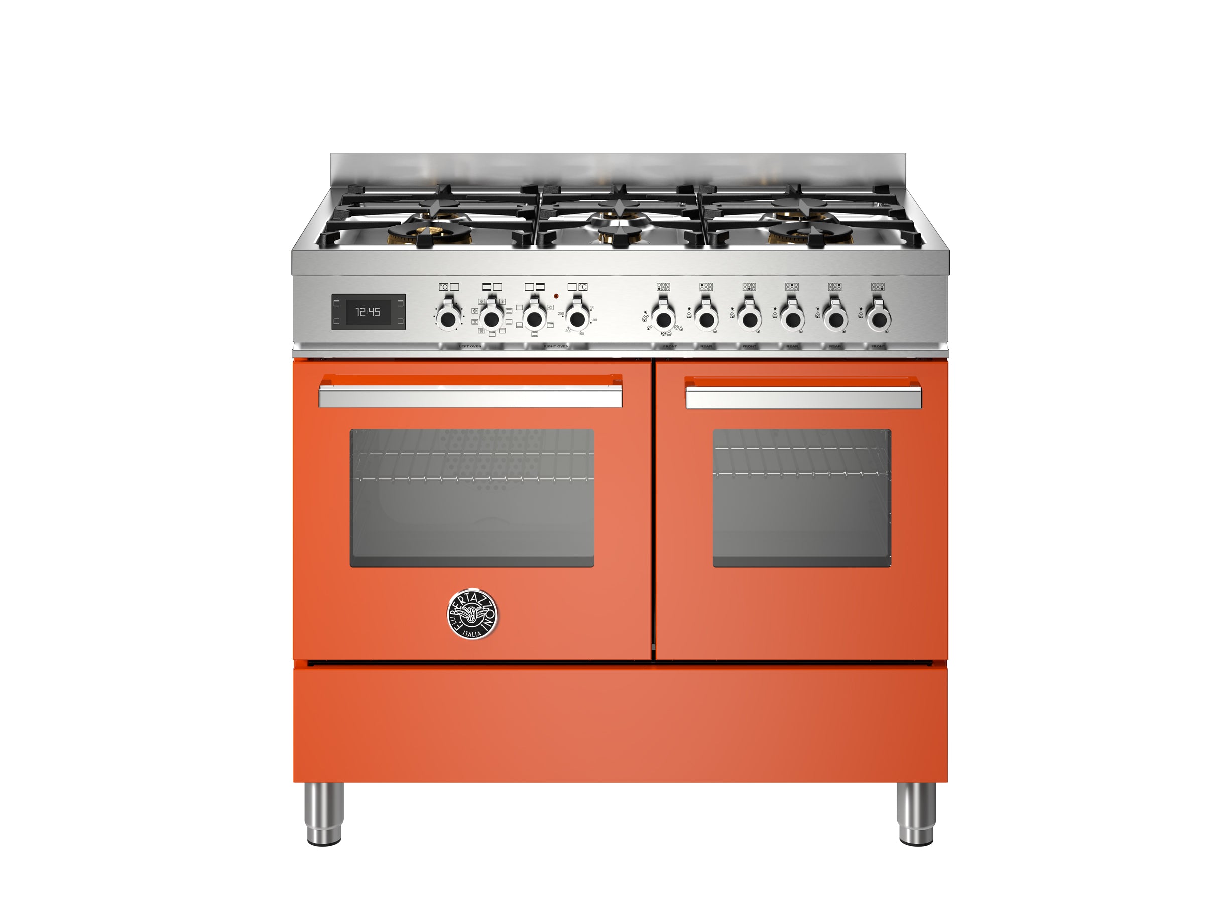 Bertazzoni 100 cm 6-burner electric double oven Professional Series-Arancio (Orange)
