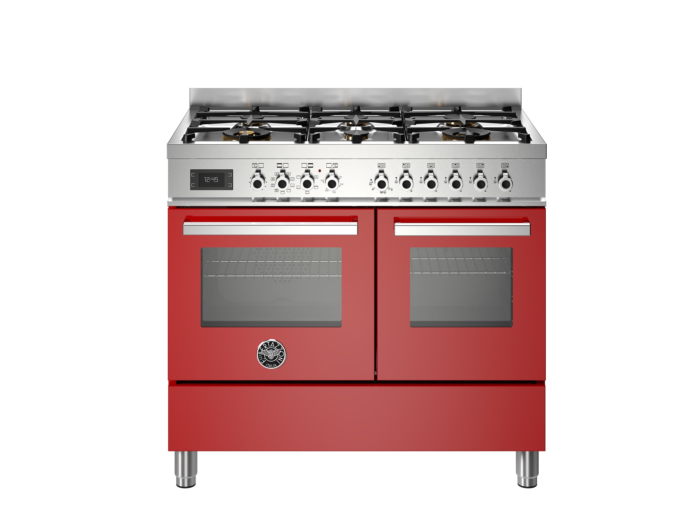 Bertazzoni 100 cm 6-burner electric double oven Professional Series-Rosso (Red)