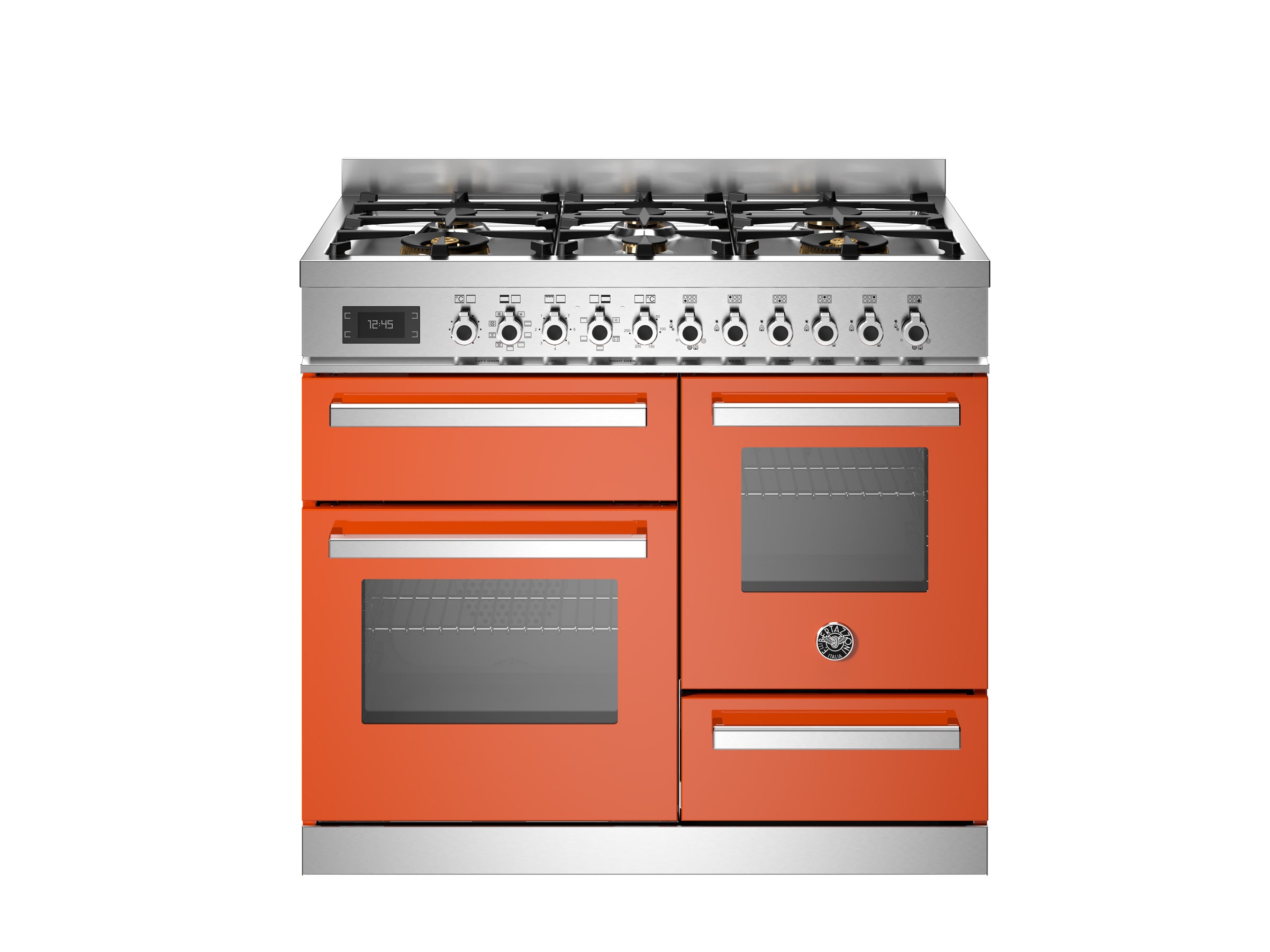 Bertazzoni 100 cm 6 burner electric triple oven Professional Series- Arancio (Orange)