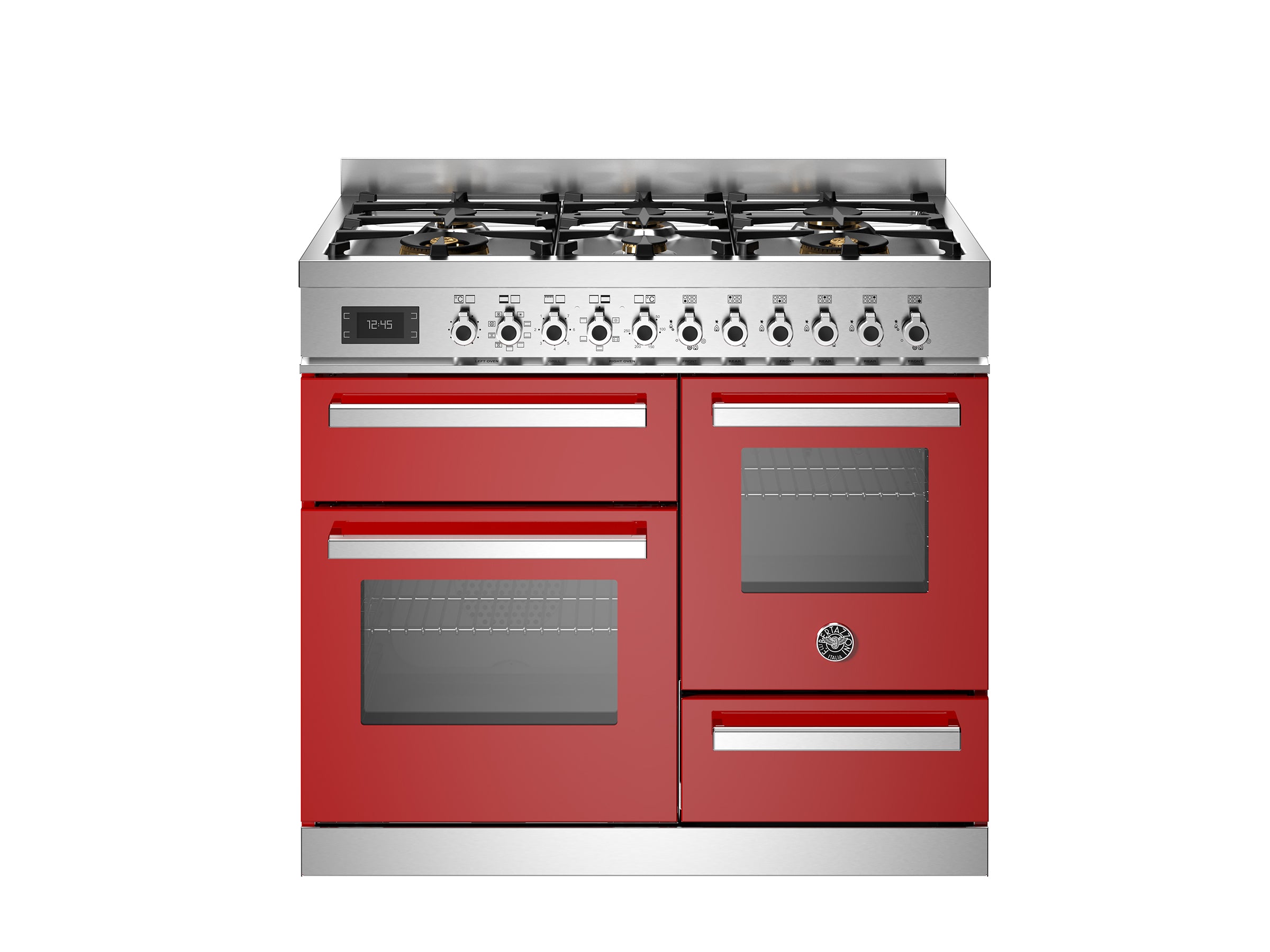 Bertazzoni 100 cm 6 burner electric triple oven Professional Series- Rosso (Red)