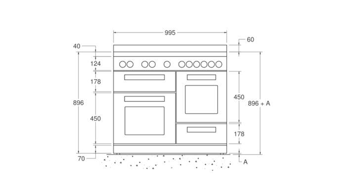 Bertazzoni 100 cm 6-burner electric triple oven Master Series-Bianco (White)