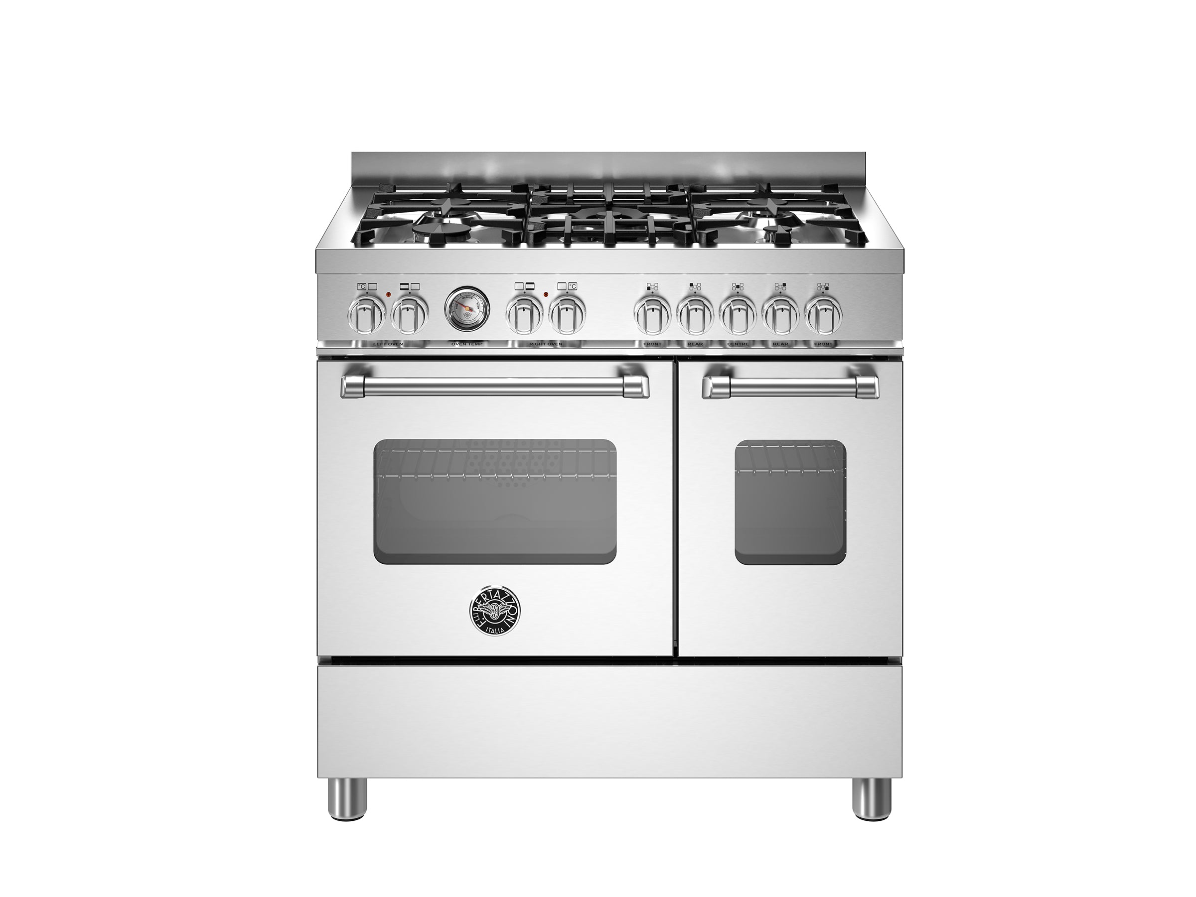 Bertazzoni 90 cm 5-burner electric double oven Master Series-Stainless Steel