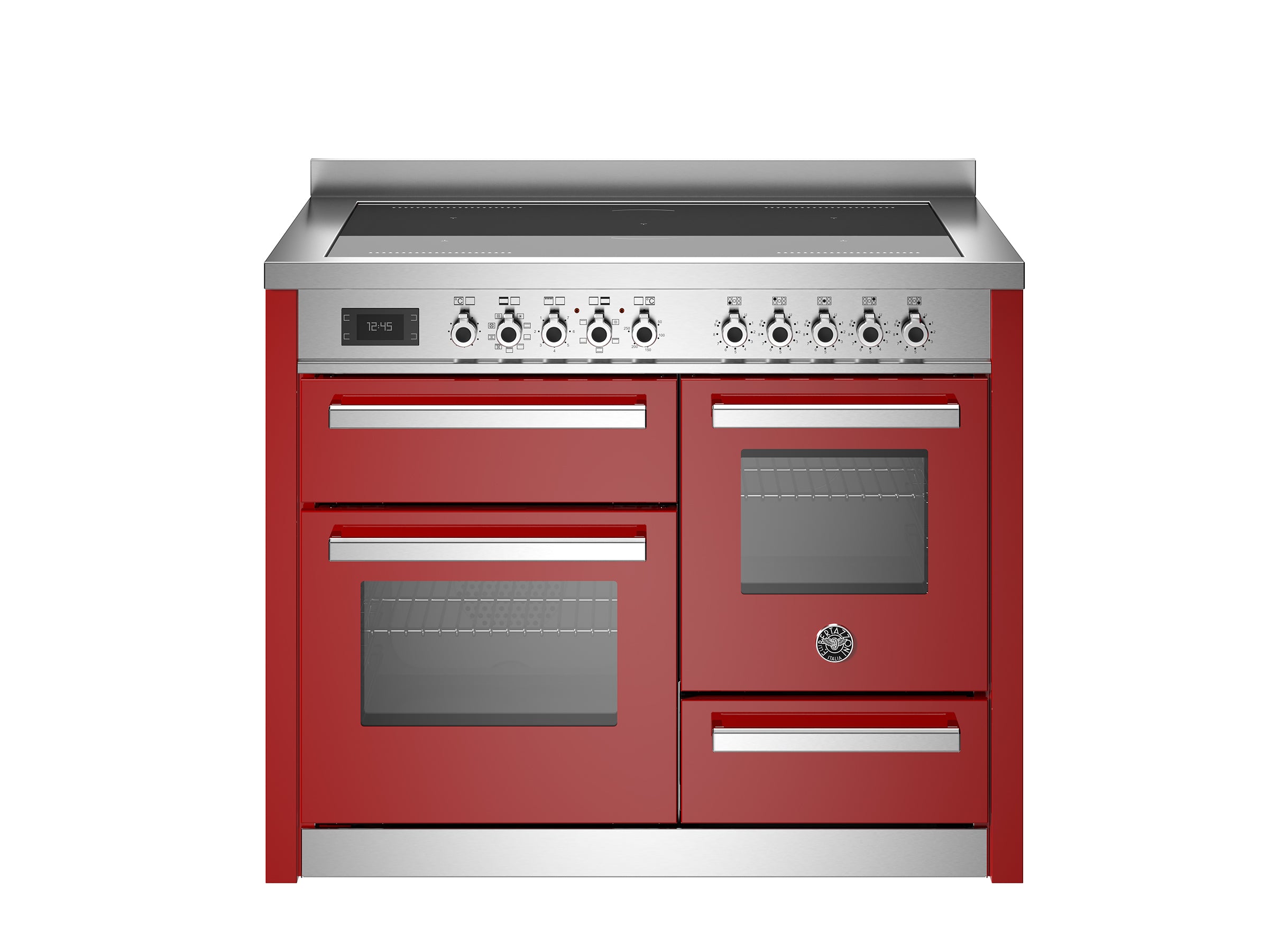 Bertazzoni 110 cm induction top electric triple oven Professional Series-Rosso (Red)