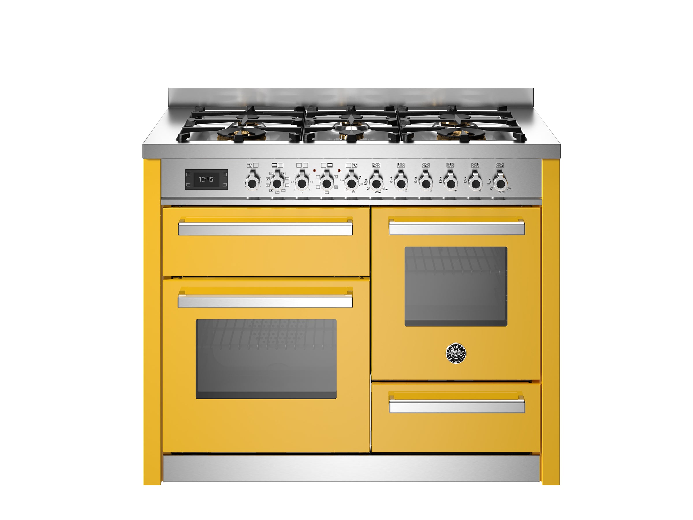 Bertazzoni 110 cm 6-burner electric triple oven Professional Series-Giallo (Yellow)