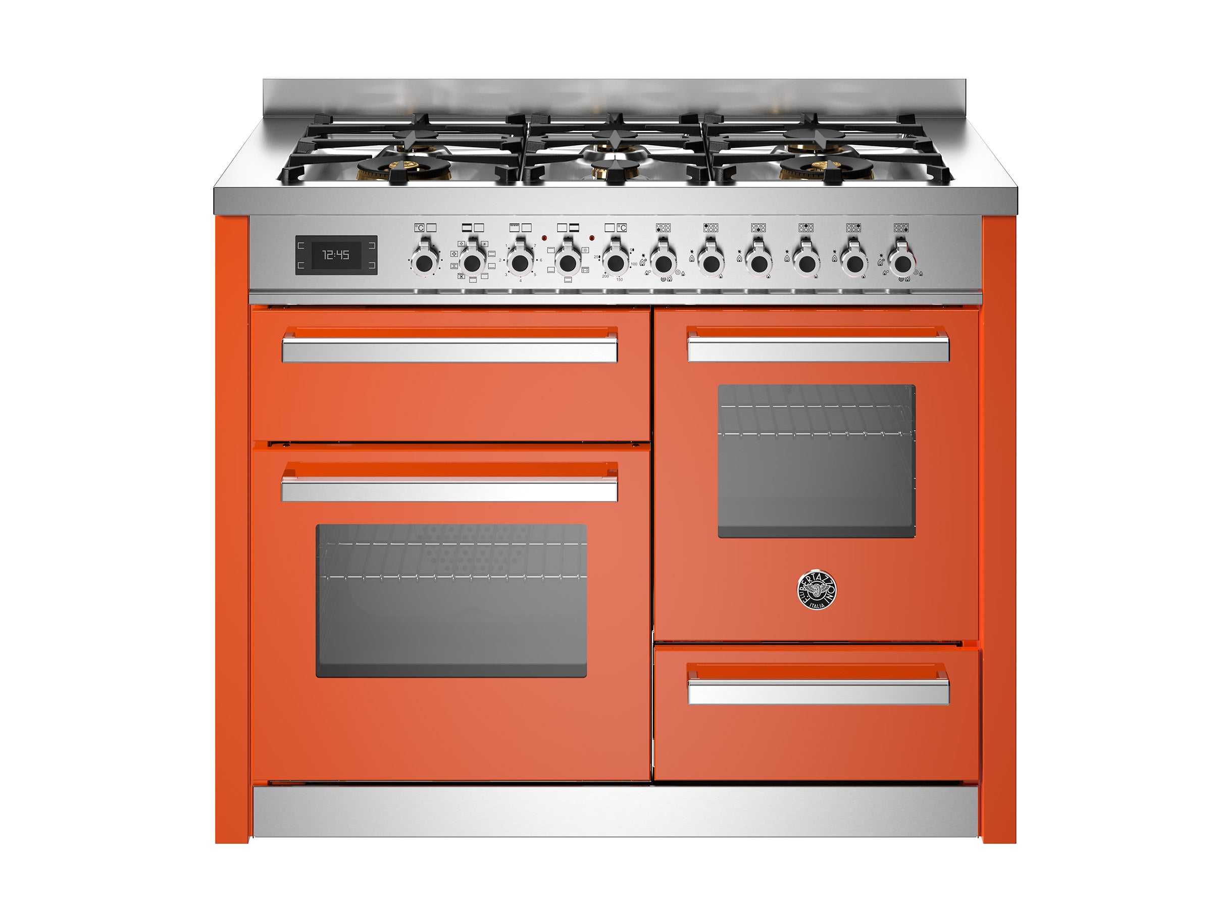 Bertazzoni 110 cm 6-burner electric triple oven Professional Series-Arancio (Orange)