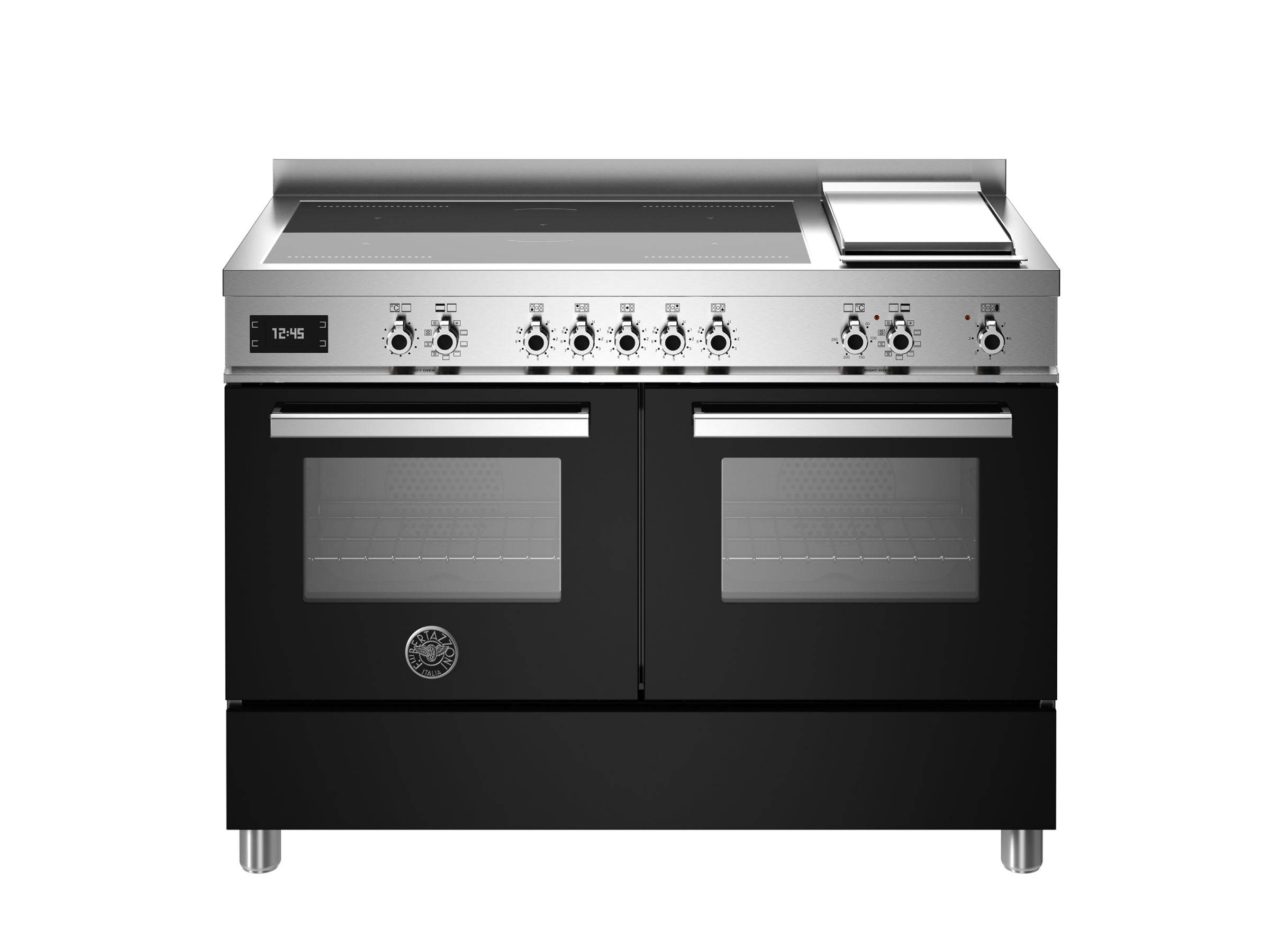 Bertazzoni 120 cm induction top + griddle, electric double oven Professional Series-Nero (Black)