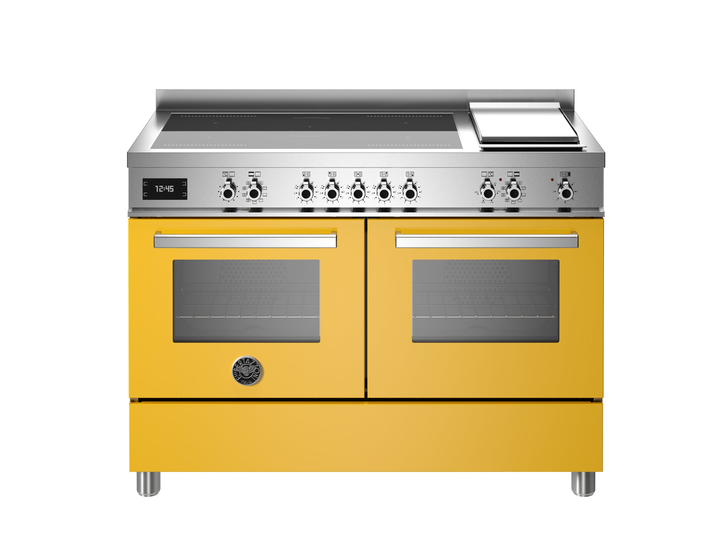 Bertazzoni 120 cm induction top + griddle, electric double oven Professional Series-Gallio (Yellow)