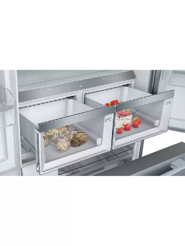 Bosch KFF96PIEP Series 8, French door bottom freezer, multi door, 183 x 90.5 cm, Stainless steel (with anti-fingerprint)