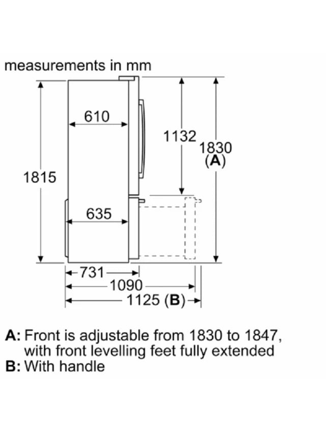 Bosch KFF96PIEP Series 8, French door bottom freezer, multi door, 183 x 90.5 cm, Stainless steel (with anti-fingerprint)