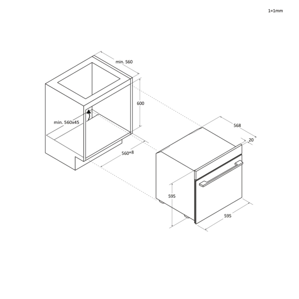 Haier H6 ID66C3HTB1 60cm Series 6 Multi-Function Wi-Fi Oven AIRFRY- Black