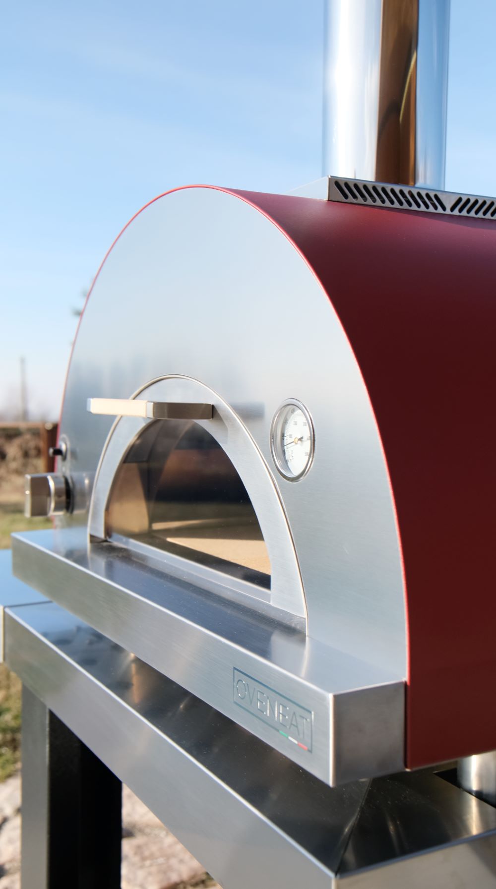 Oveneat GDD-2X Stainless Steel Double gas oven with glass drop-down door includes pizza peel