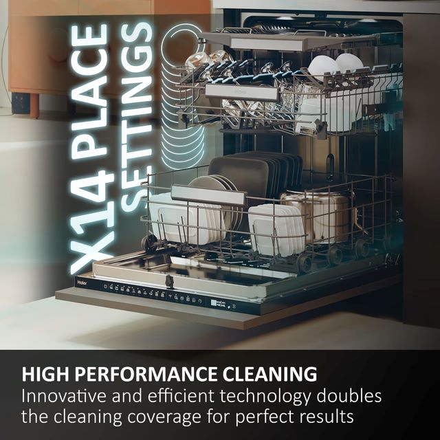 Clearance Haier XS 4A4M4PB-80 Fully Integrated 14 Place Setting Dishwasher