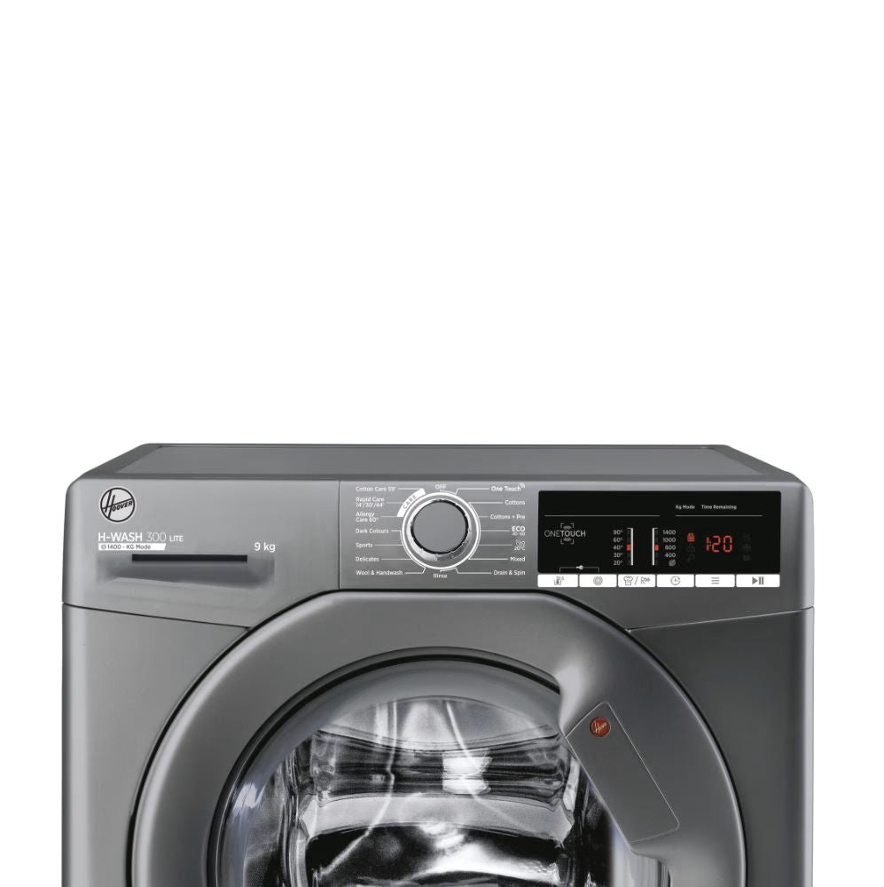 Clearance Hoover H3W49TAGG4/1-80 Freestanding 9kg 1400rpm Washing Machine-Anthracite
