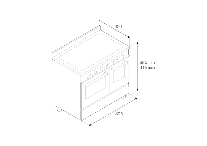 Bertazzoni 90 cm 5-burner electric double oven Master Series-Bianco (White)
