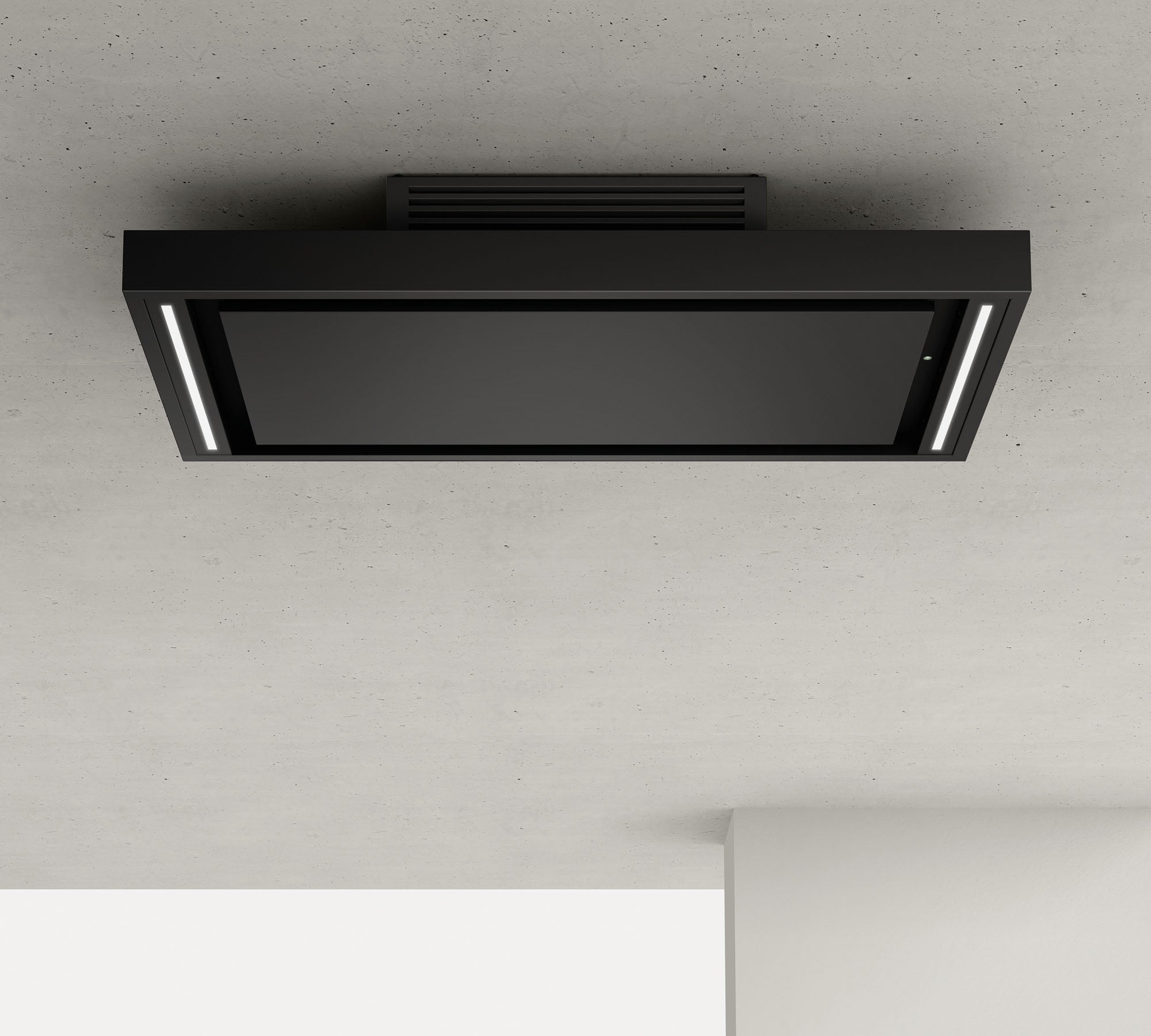 Airforce Silhouette Filtering 100cm Island Cooker Hood with LED lighting Black and Stainless Steel Finish