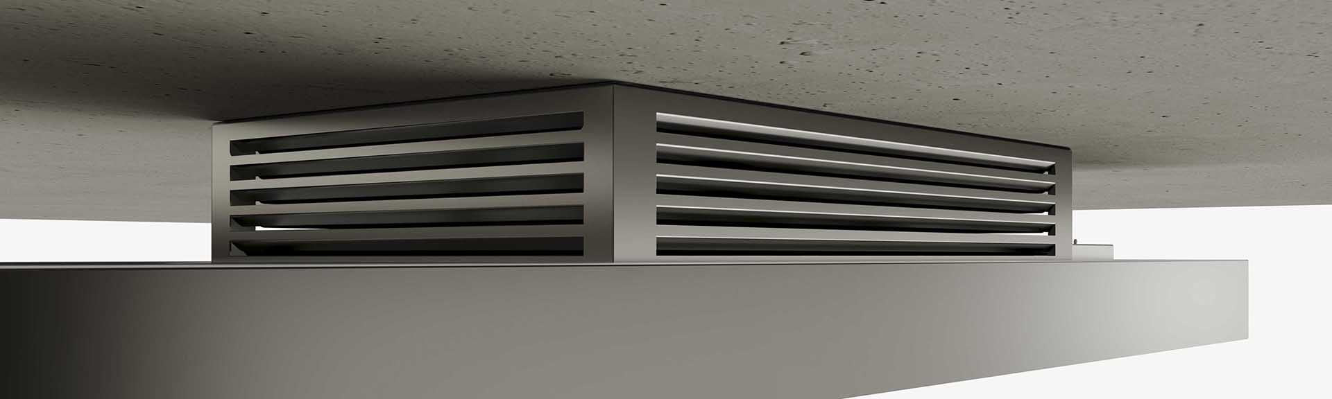 Airforce Silhouette Filtering 100cm Island Cooker Hood with LED lighting Black and Stainless Steel Finish