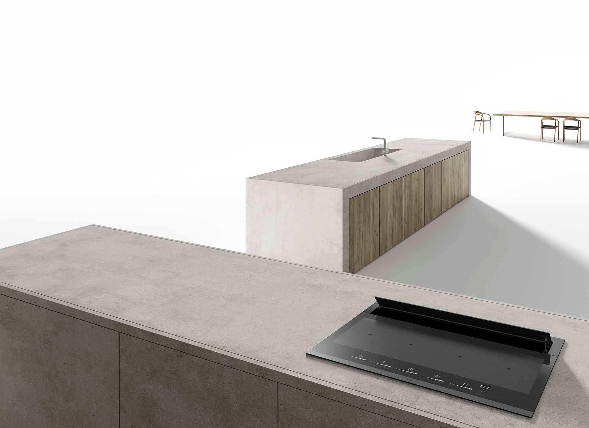 Airforce Visio Pro 90cm Filtering Induction hob with Rear venting with vertical rear motor,Slider controls and Matt glass Finish