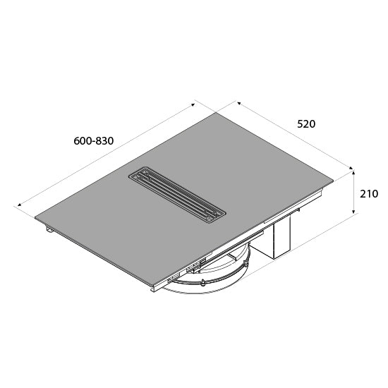 Airforce Artis Prima 83cm Filtering Induction hob with Central Downdraft with Touch Control