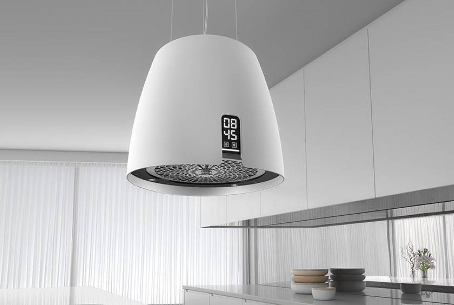 Airforce Ballerina 47.5cm Island Lamp Cooker Hood with Integra System - White - Devine Distribution Ltd