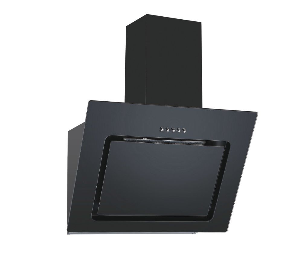 Clearance Candy CVMAD60/1N/S 60cm Wall Mounted angled cooker hood - Black glass