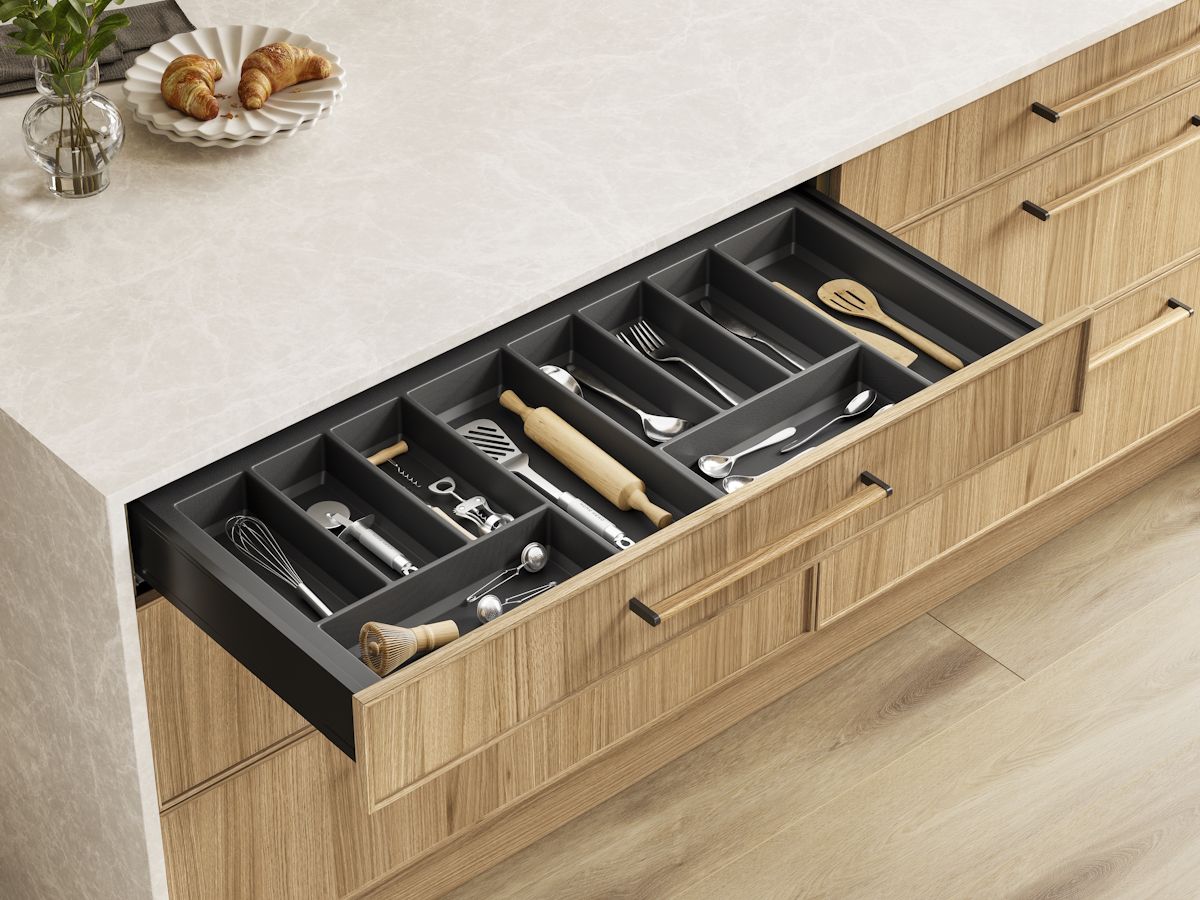 CLASSICO Soft Touch Cutlery Insert - Black only for Legrabox Draws
