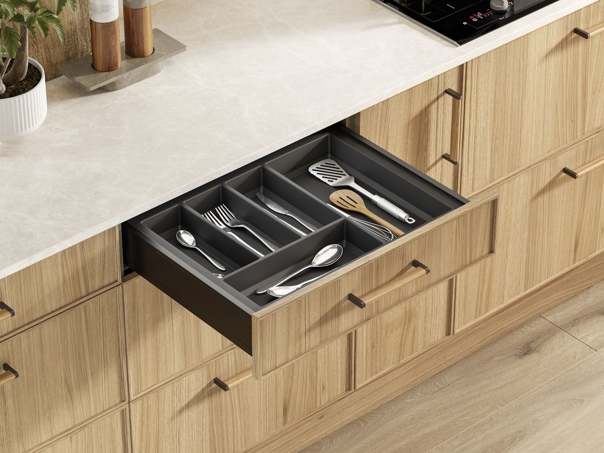 CLASSICO Soft Touch Cutlery Insert - Black only for Legrabox Draws