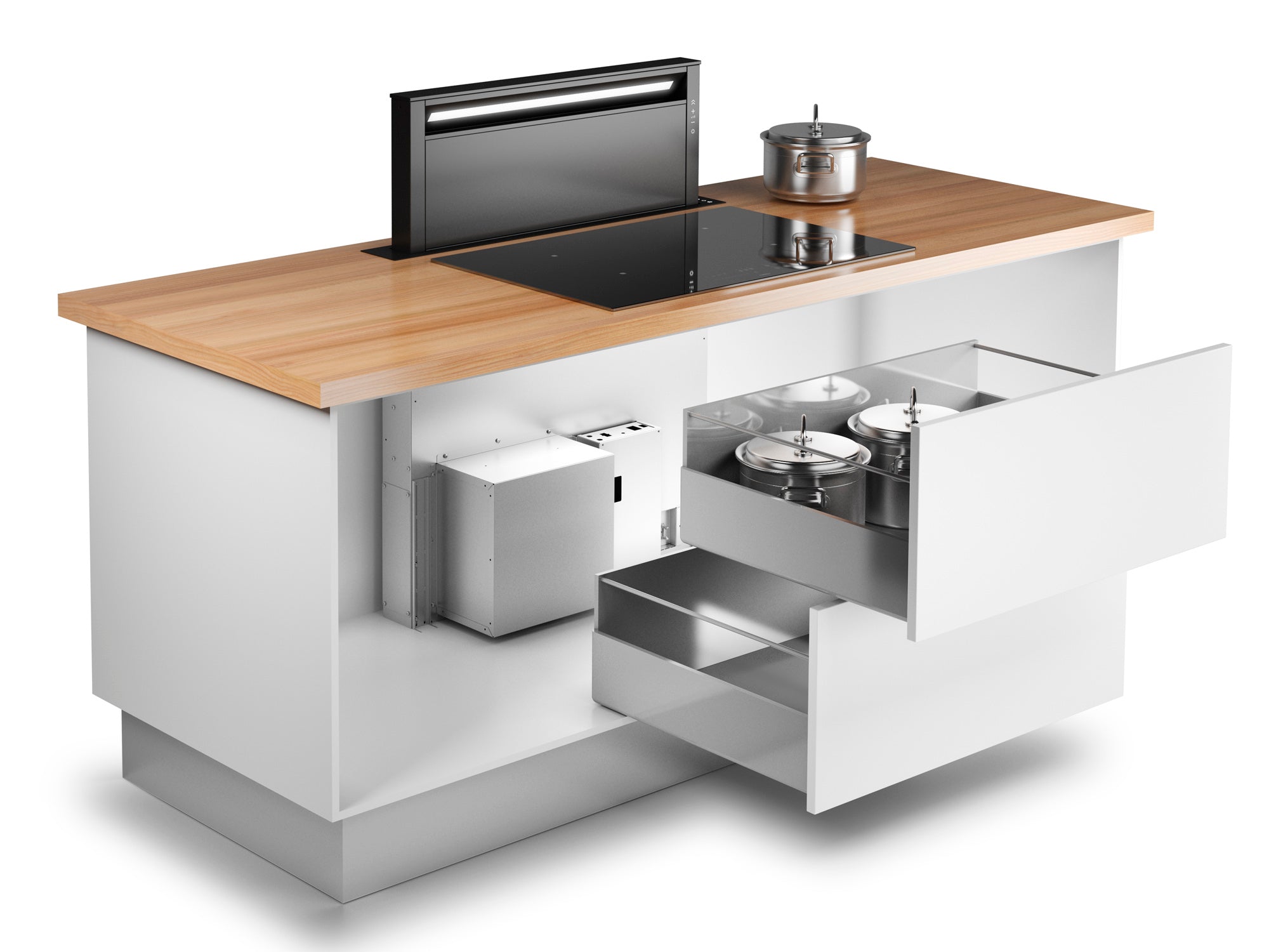 Airforce Downdraft 90cm POP-UP Downdraft Cooker Hood Touch Control in Stainless Steel Finish