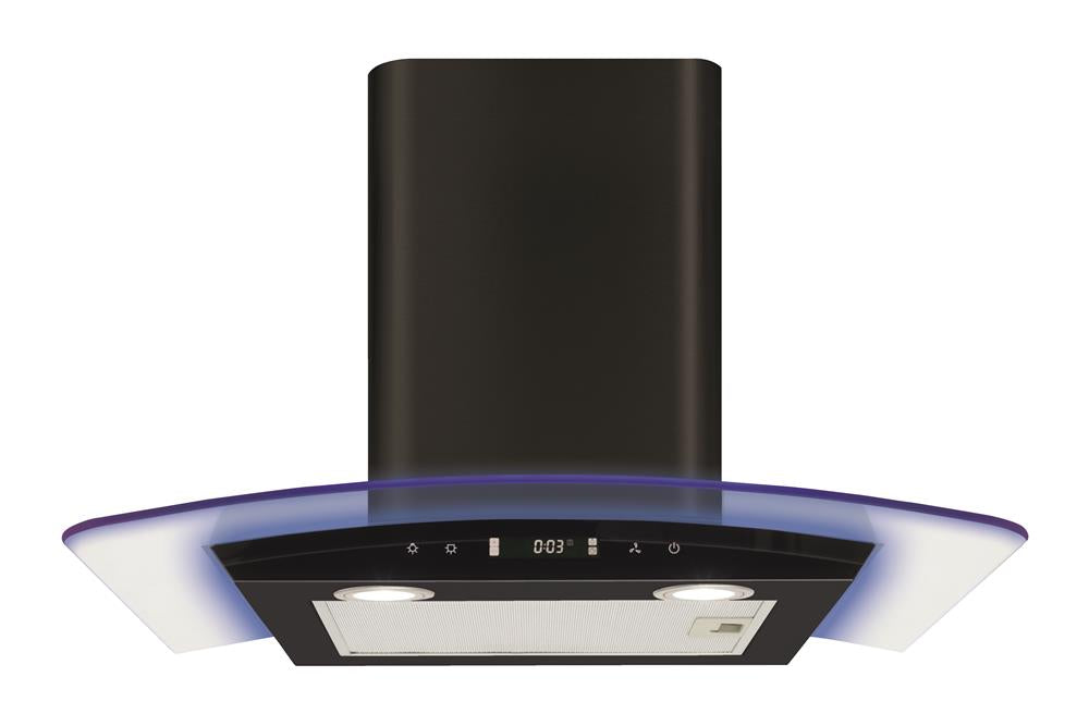 CDA EKP60BL Curved glass extractor with edge lighting