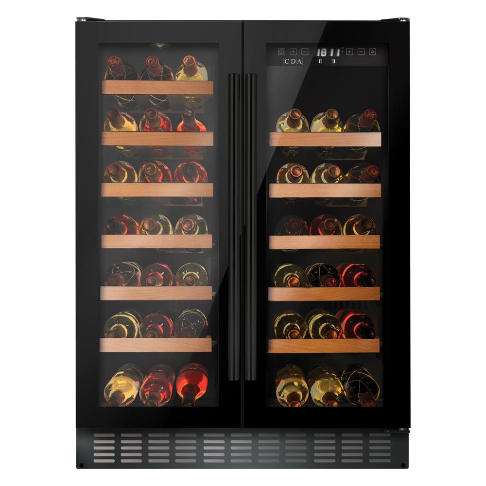 CDA FWC624BL Freestanding/under counter double door wine cooler