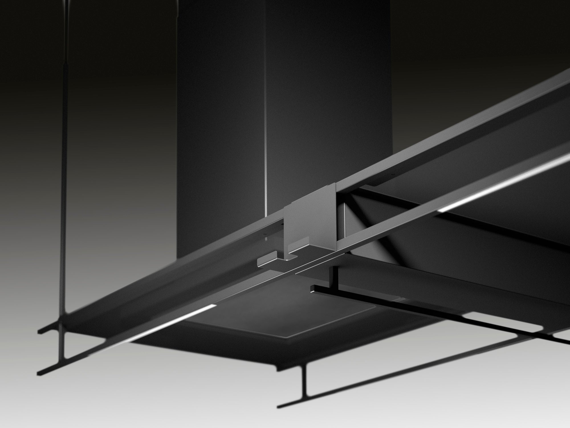 Airforce Frame 180cm Premium Island Cooker Hood - Antracite Finish