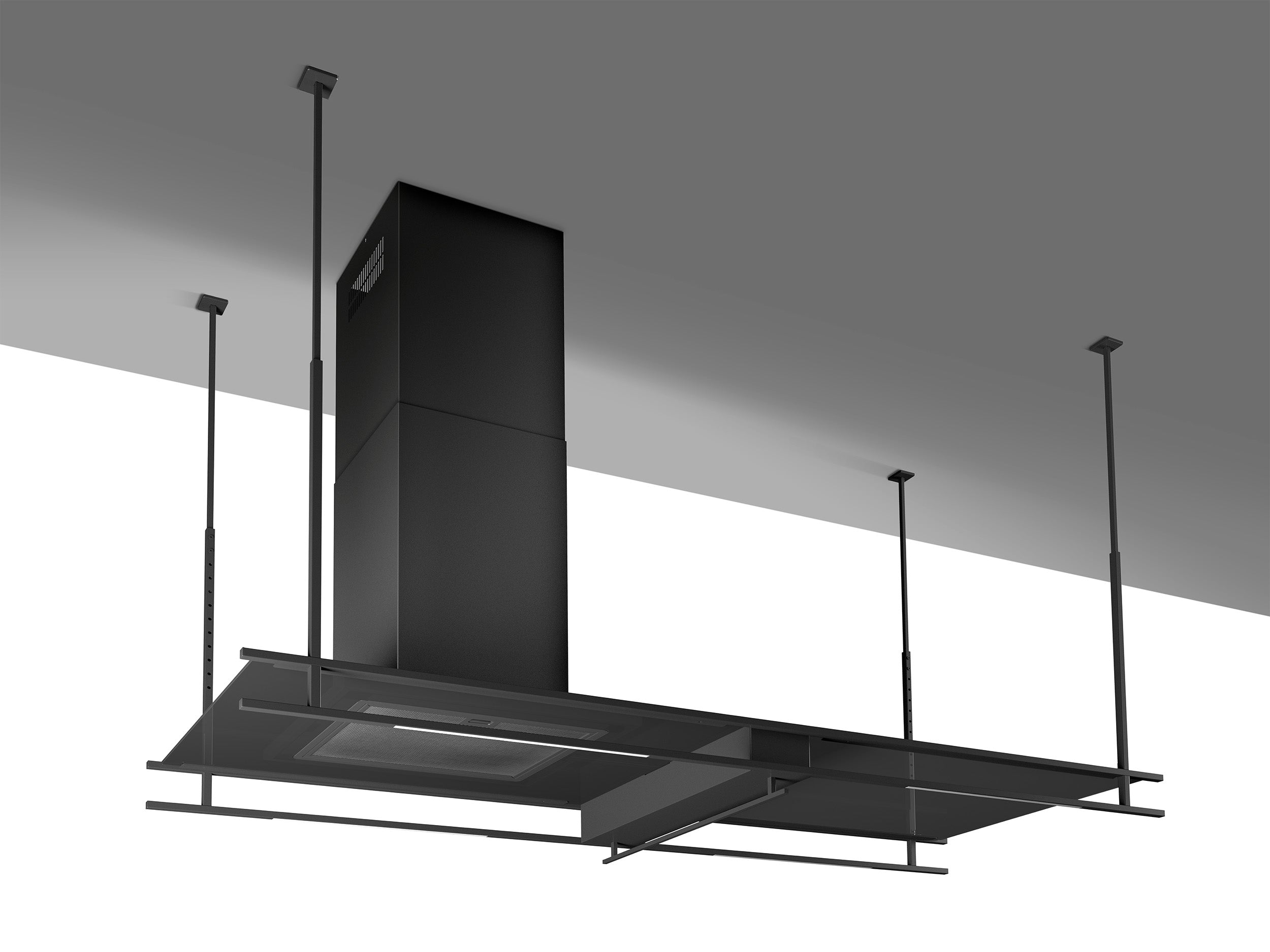 Airforce Frame 140cm Premium Island Designer Cooker Hood - Antracite Finish
