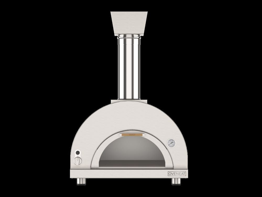 Oveneat GDD-2X Stainless Steel Double gas oven with glass drop-down door includes pizza peel