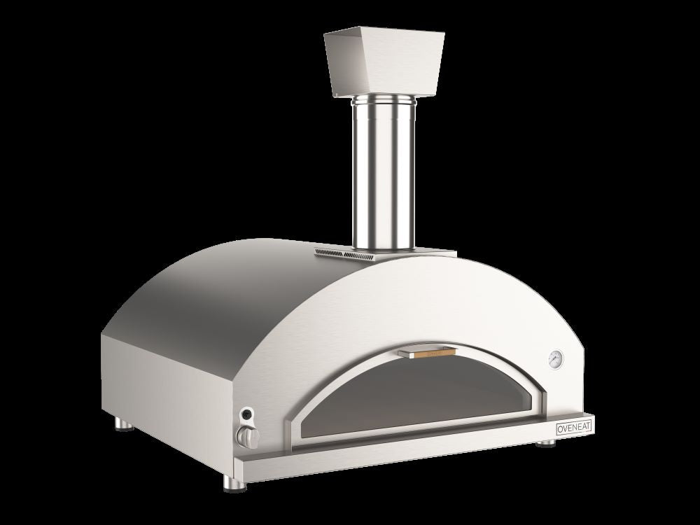 Oveneat GDD-5X Stainless Steel Gas Oven for upto Five Pizzas with Drop-down Glass Door includes Pizza Peel