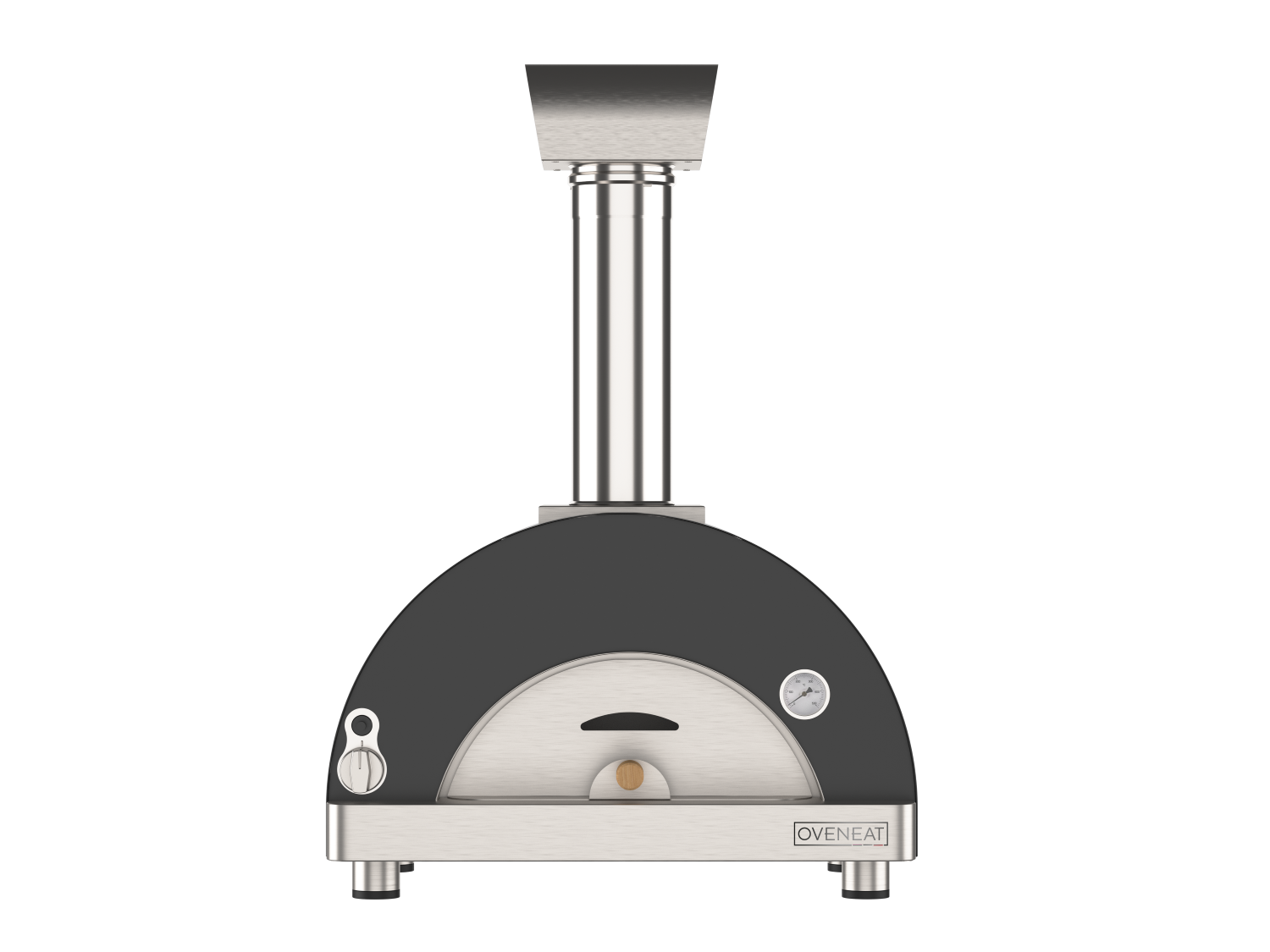 Oveneat GRX-1VG Charcoal Grey Gas Single Pizza Oven with Stainless Steel Door includes Pizza Peel