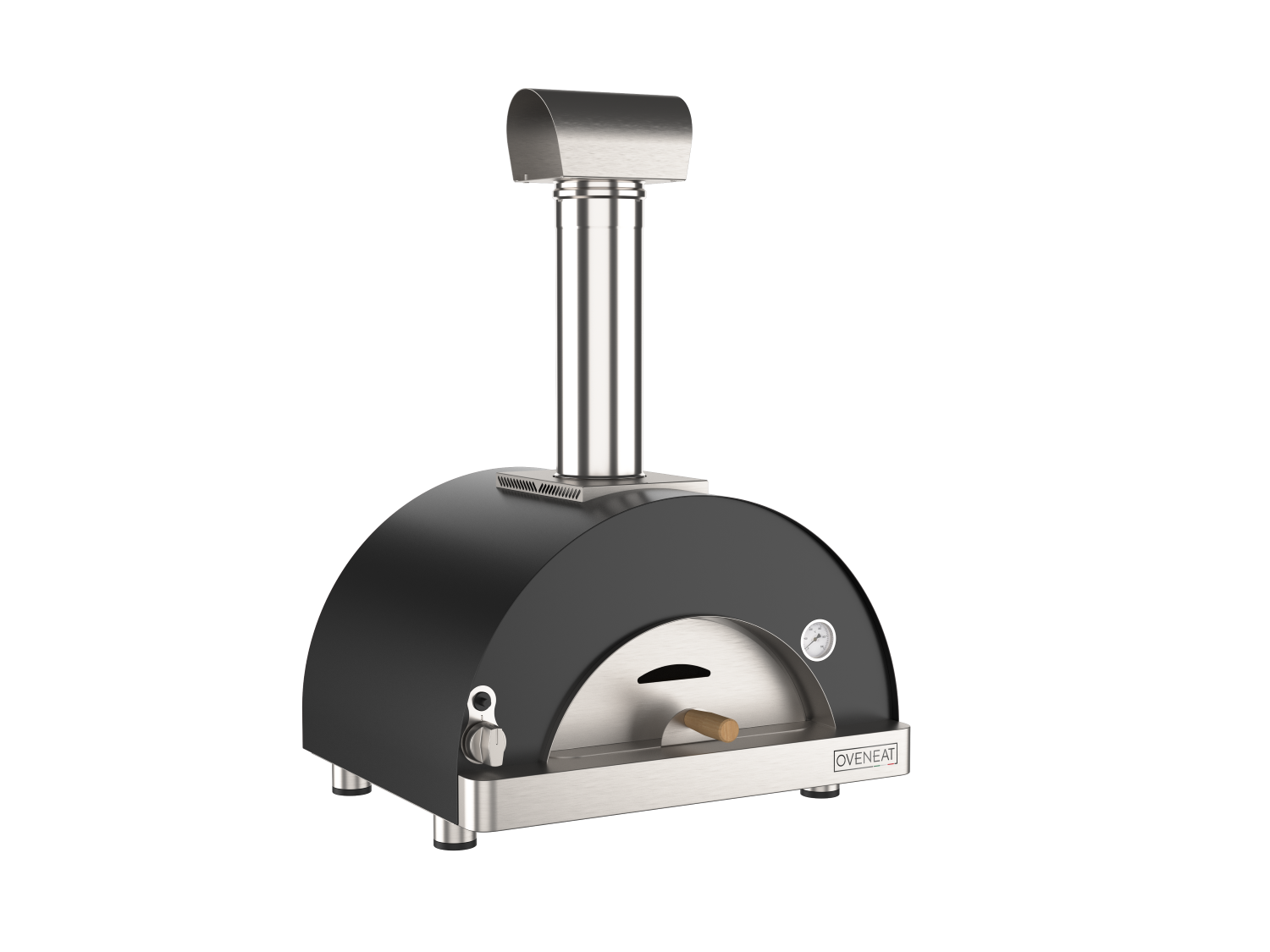 Oveneat GRX-1VG Charcoal Grey Gas Single Pizza Oven with Stainless Steel Door includes Pizza Peel