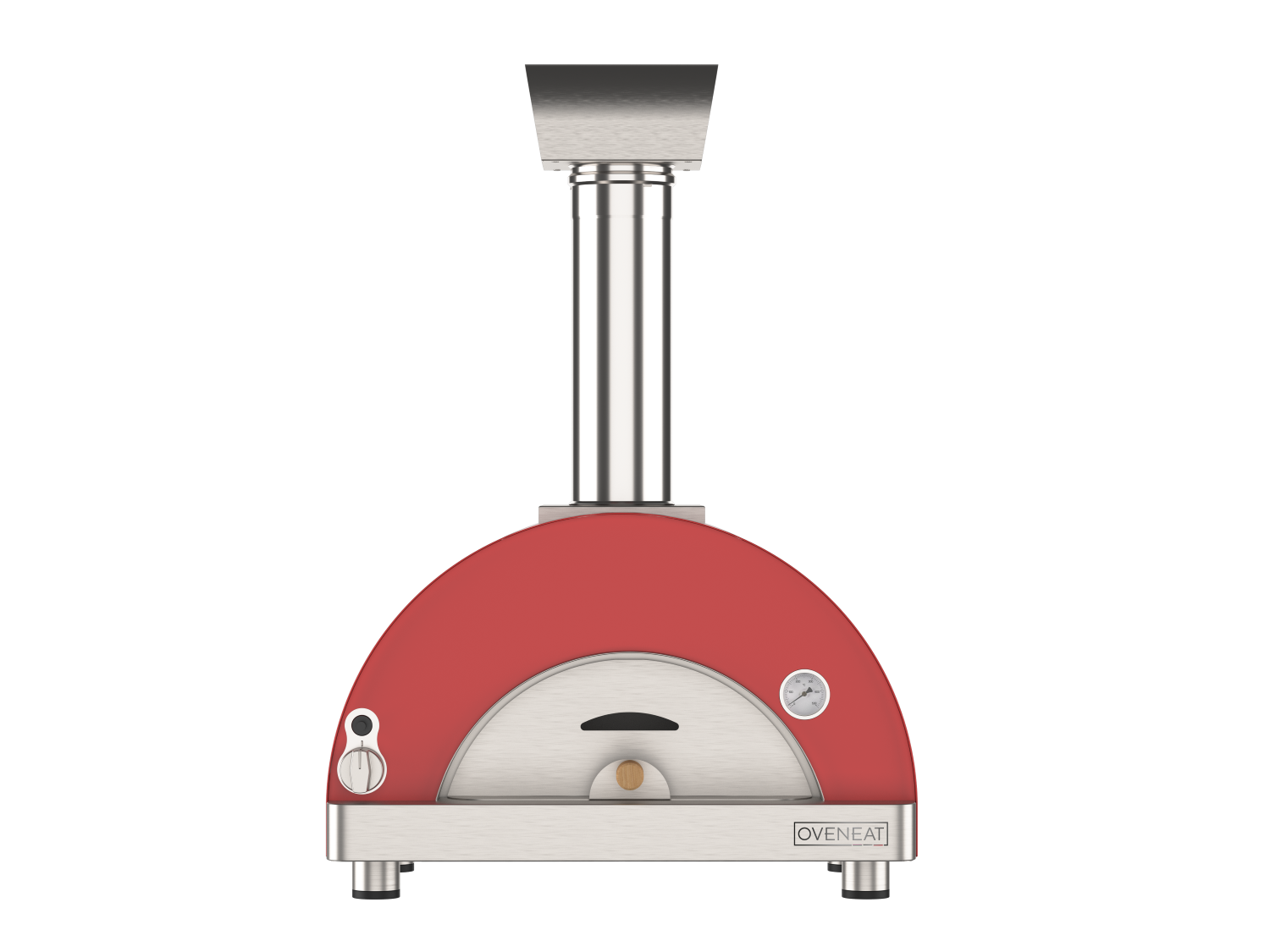 Oveneat GRX-1VR Red Gas Single Pizza Oven with Stainless Steel Door includes Pizza Peel