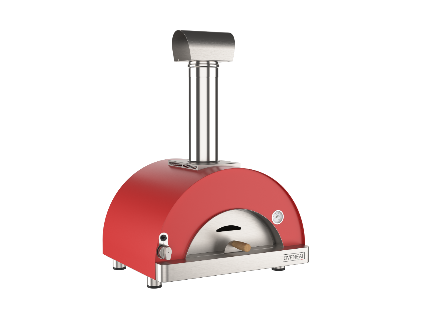 Oveneat GRX-1VR Red Gas Single Pizza Oven with Stainless Steel Door includes Pizza Peel