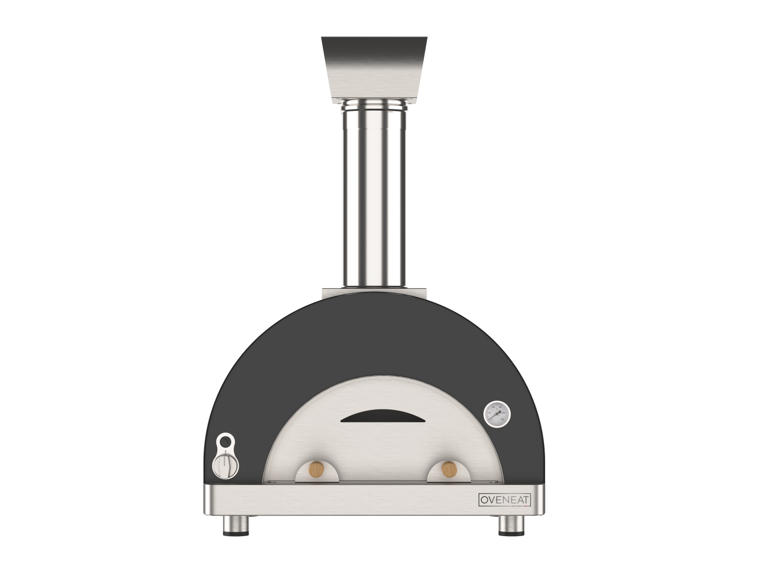 Oveneat GRX-2VG Charcoal Grey Gas Double Pizza Oven with Stainless Steel Door includes Pizza Peel