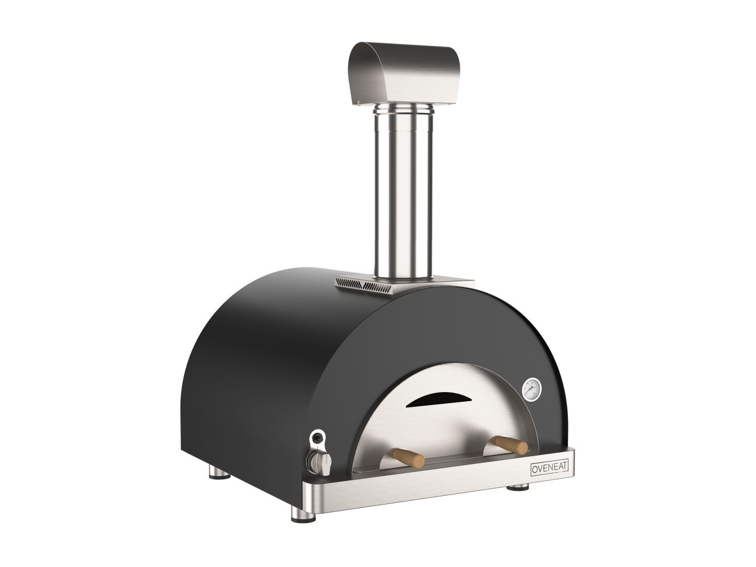 Oveneat GRX-2VG Charcoal Grey Gas Double Pizza Oven with Stainless Steel Door includes Pizza Peel