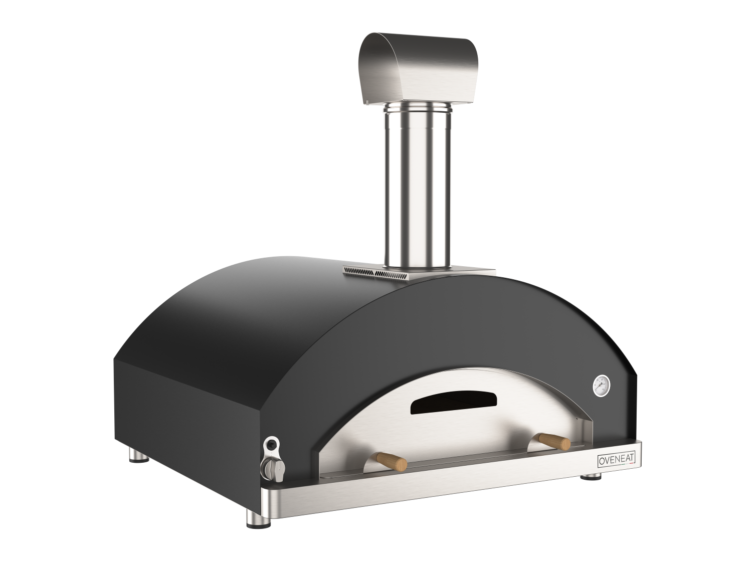 Oveneat GRX-5VG Charcoal Grey Gas Pizza Oven for upto Five Pizzas with Stainless Steel Door includes Pizza Peel