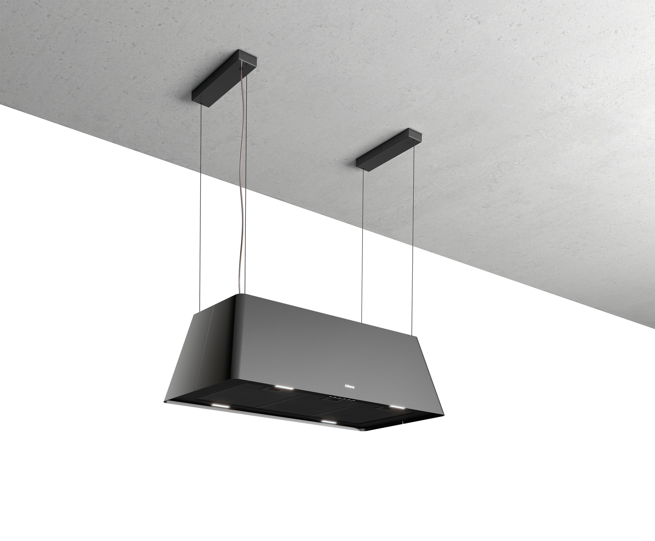 Airforce Gaia XXL 100cm Island cooker hood with touch control integra ready in Satin Black finish