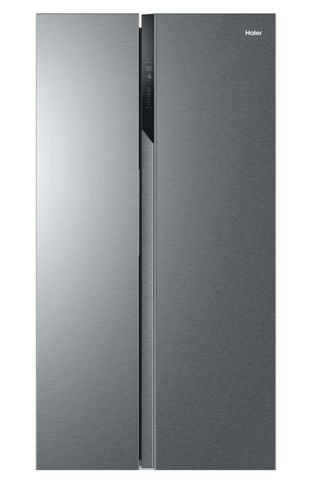 Haier HSR3918ENPG(UK) American Fridge Freezer 177cm No Frost Gentle Silver Finish