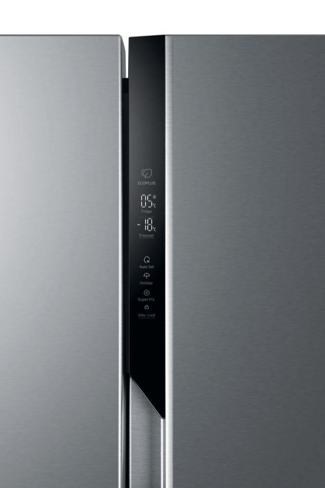 Haier HSR3918ENPG(UK) American Fridge Freezer 177cm No Frost Gentle Silver Finish